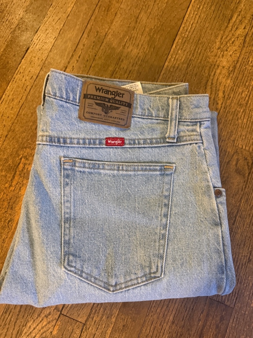 Wrangler Light Blue Denim Jeans with Red Logo Tab